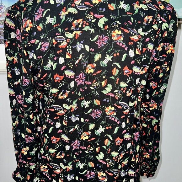 52 Conversation by Anthropologie Floral Shirt with Neck Tie Button Down Size 6 - Picture 5 of 6